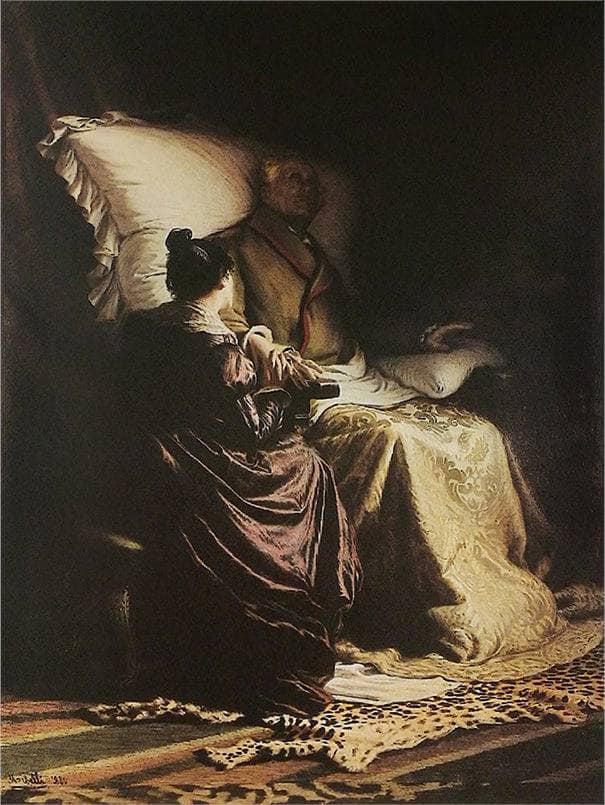 Goethe dying by Angelo Morbelli — Oil Painting Reproduction