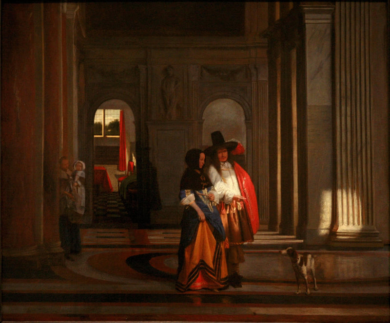 Going for the Walk by Pieter de Hooch — Oil Painting Reproduction