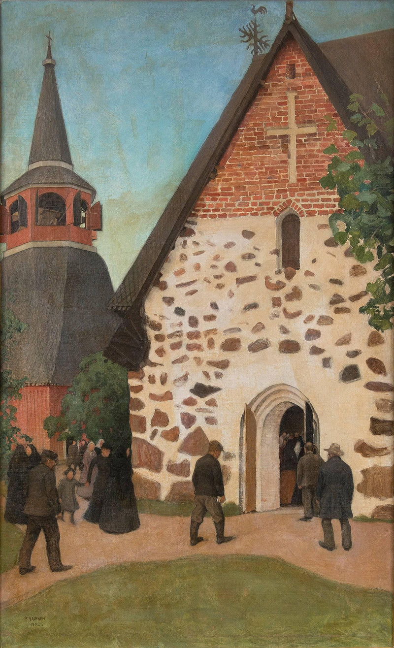 Going to Church. by Pekka Halonen — Oil Painting Reproduction