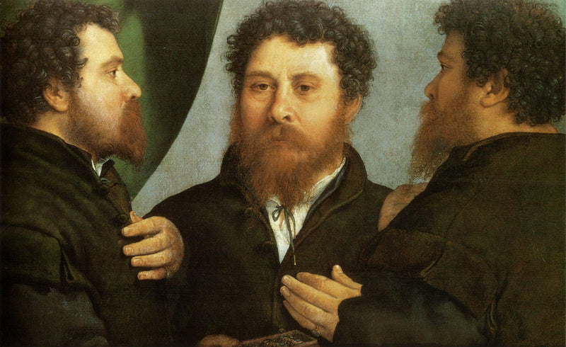 Goldsmith seen from three sides by Lorenzo Lotto — Oil Painting Reproduction