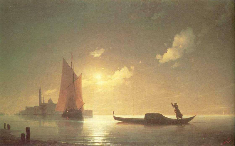 Gondolier at Sea by Night by Ivan Aivazovsky — Oil Painting Reproduction