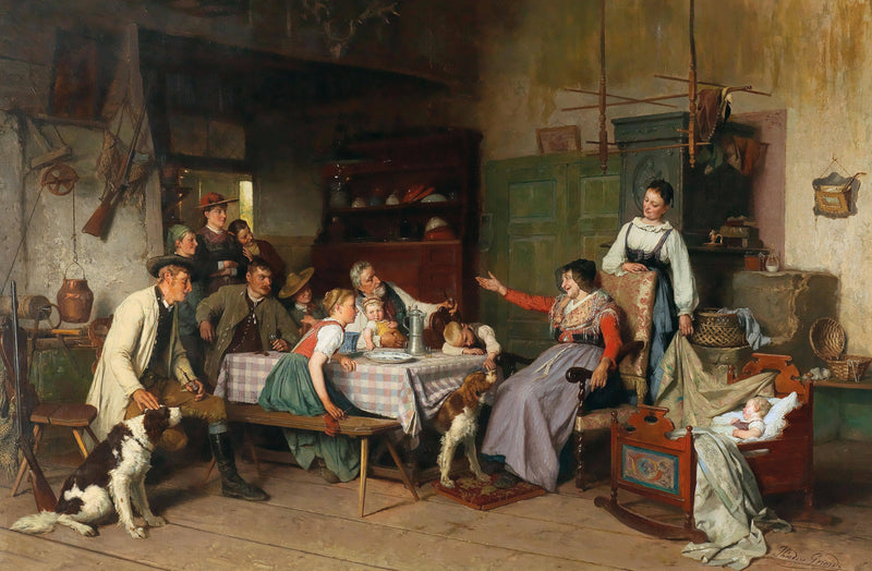 Good news in the family by Theodore Gerard — Oil Painting Reproduction