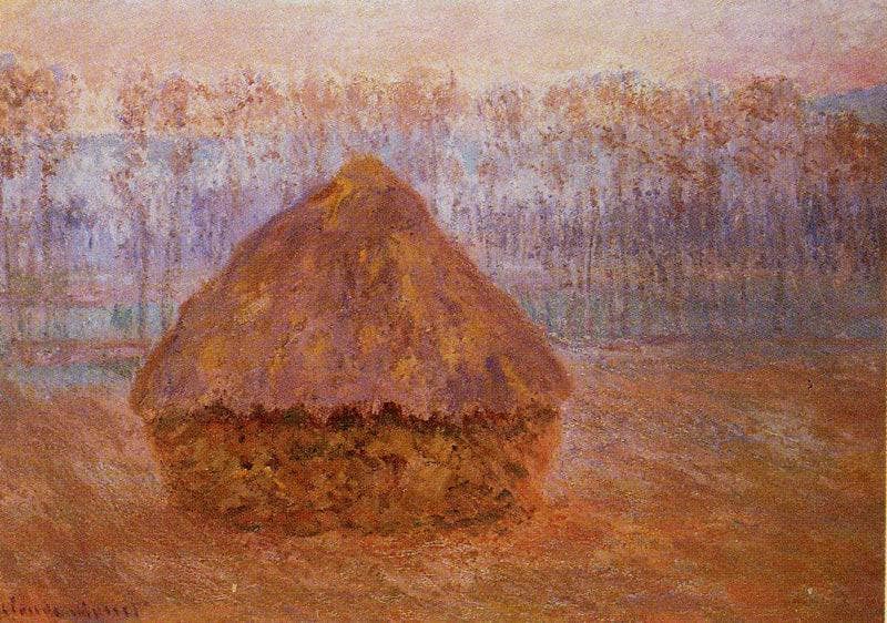 Grainstack in Winter, Misty Weather by Claude Monet — Oil Painting Reproduction