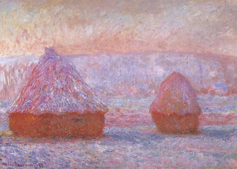Grainstacks at Giverny, Morning Effect by Claude Monet — Oil Painting Reproduction