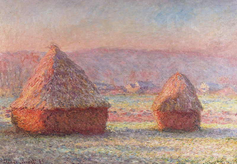 Grainstacks, White Frost Effect by Claude Monet — Oil Painting Reproduction