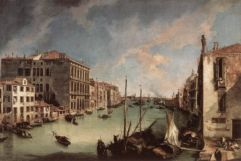 Grand Canal, Looking East from the Campo San Vio by Canaletto — Oil Painting Reproduction