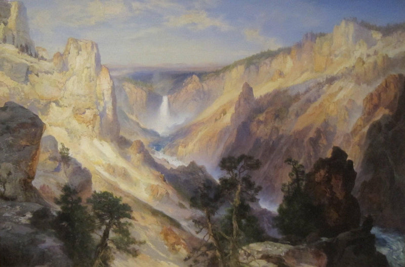 Grand Canyon of the Yellowstone, Wyoming by Thomas Moran — Oil Painting Reproduction