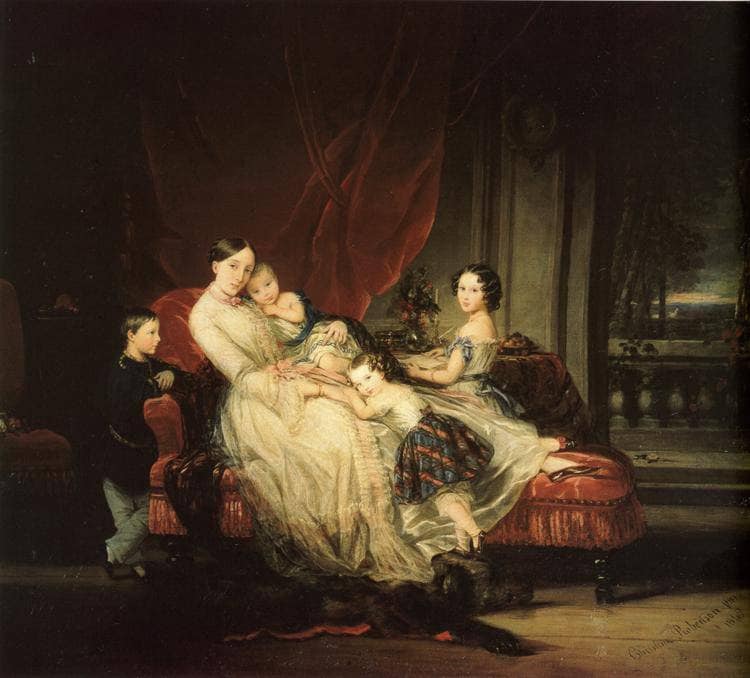 Grand Duchess Maria Nikolaevna with Her Children by Christina Robertson — Oil Painting Reproduction