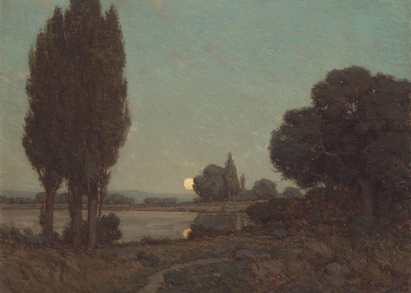 Moonlight Reflections by Granville Redmond — Oil Painting Reproduction
