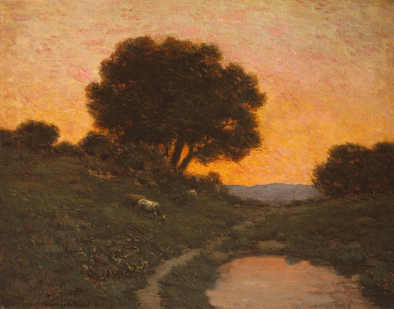 Pastoral Scene at Sunset by Granville Redmond — Oil Painting Reproduction