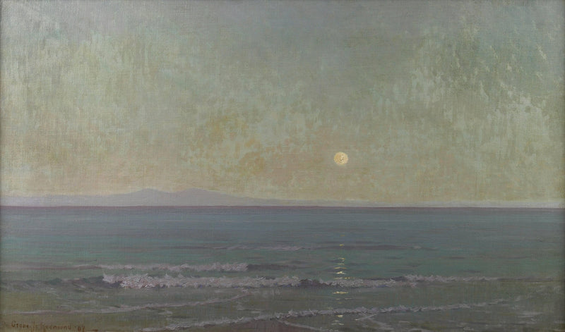 Quiet Moonlight (beyond Catalina Island) by Granville Redmond — Oil Painting Reproduction