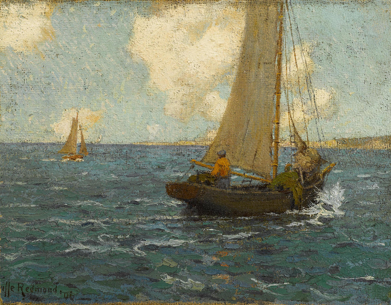 Sailboats on Calm Seas by Granville Redmond — Oil Painting Reproduction