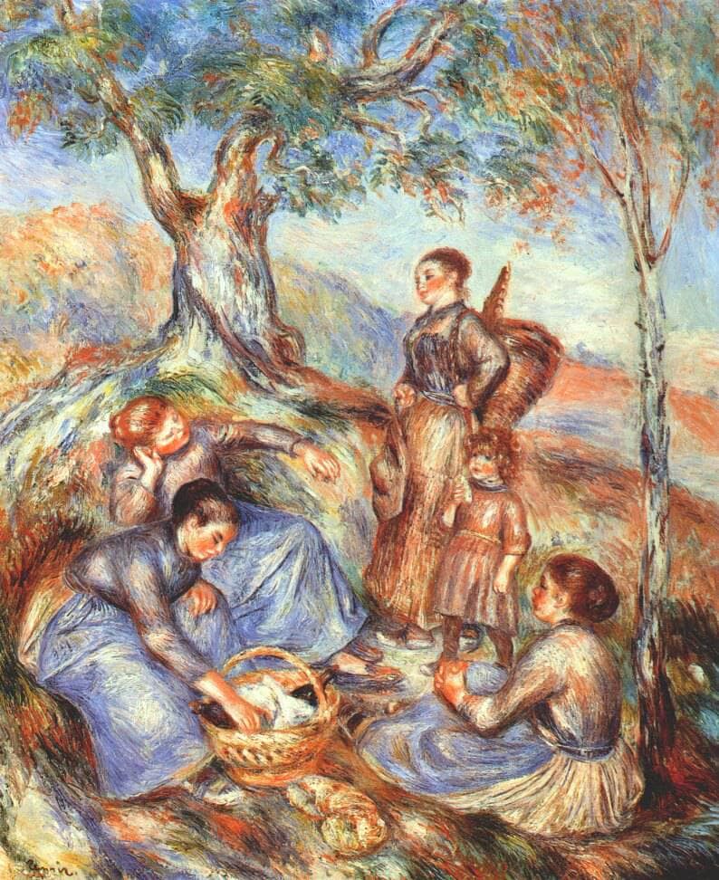 Grape Pickers at Lunch by Pierre-Auguste Renoir — Oil Painting Reproduction