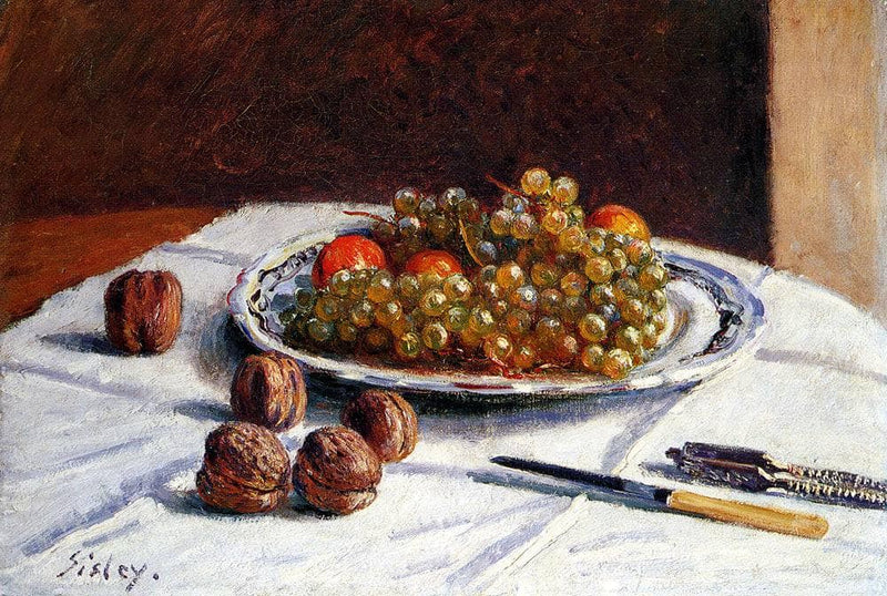 Grapes And Walnuts by Alfred Sisley — Oil Painting Reproduction
