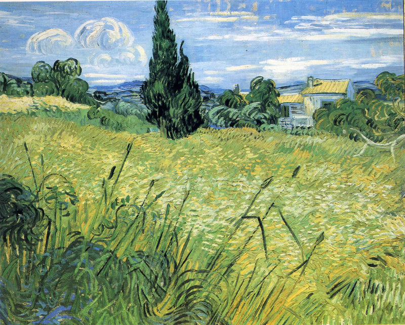 Green Wheat Field with Cypress by Vincent van Gogh — Oil Painting Reproduction