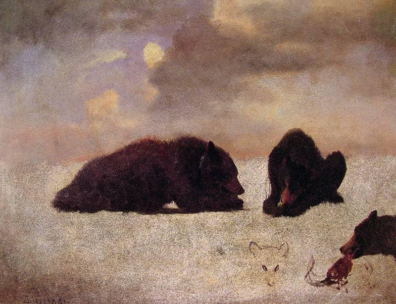 Grizzly Bears by Albert Bierstadt — Oil Painting Reproduction