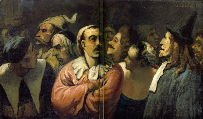 Group of Actors at Mid Body, the Former French Comedy by Honore Daumier — Oil Painting Reproduction