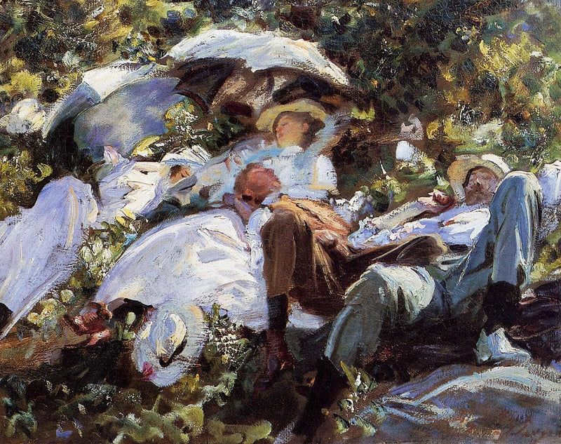 Group with Parasols by John Singer Sargent — Oil Painting Reproduction