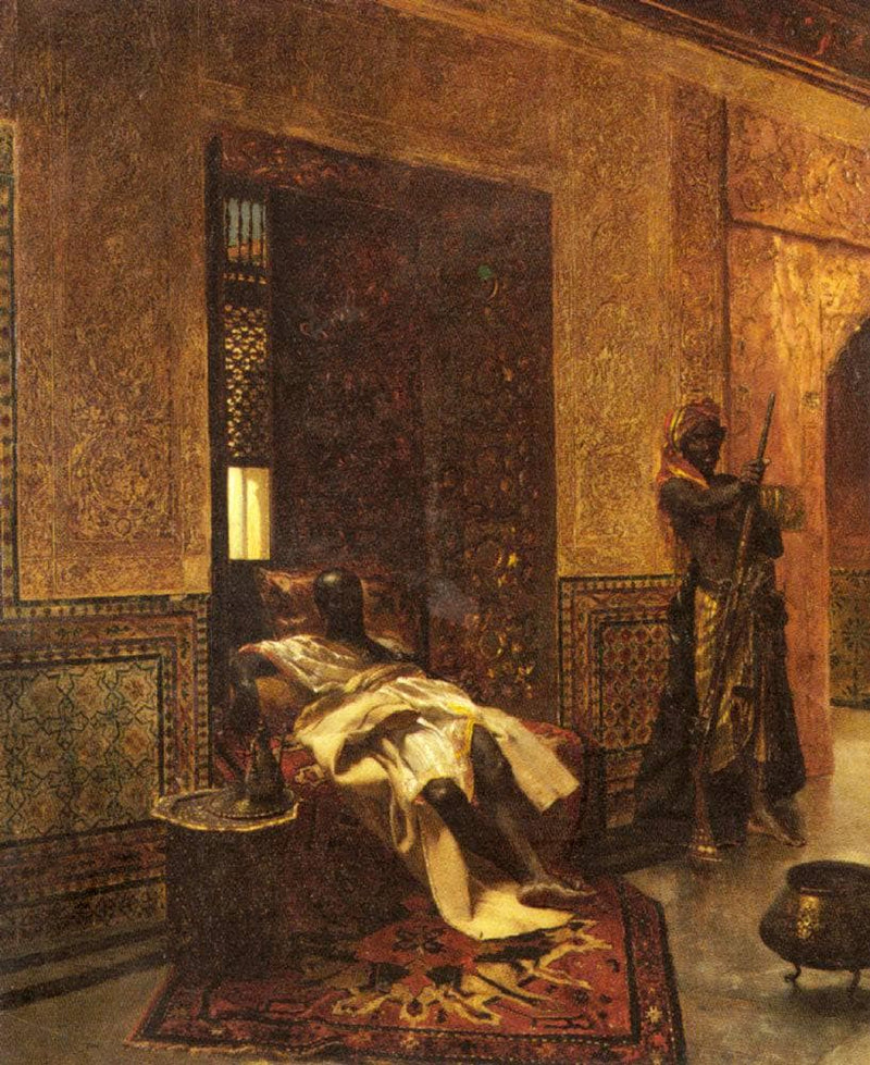 Guarding the Chieftain by Benjamin Constant — Oil Painting Reproduction