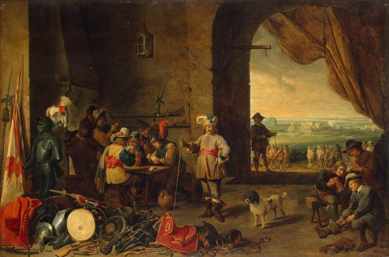 Guardroom by David Teniers the Younger — Oil Painting Reproduction