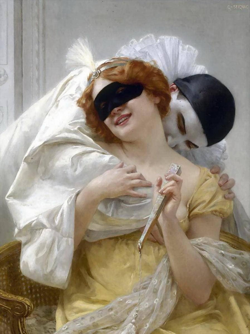 Pierrot's Embrace by Guillaume Seignac — Oil Painting Reproduction