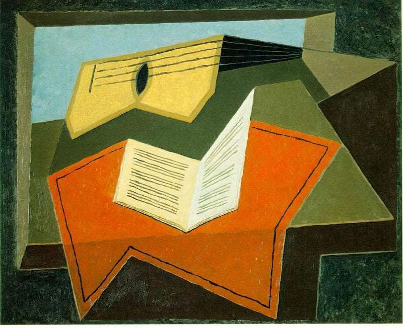 Guitar and Music Paper by Juan Gris — Oil Painting Reproduction