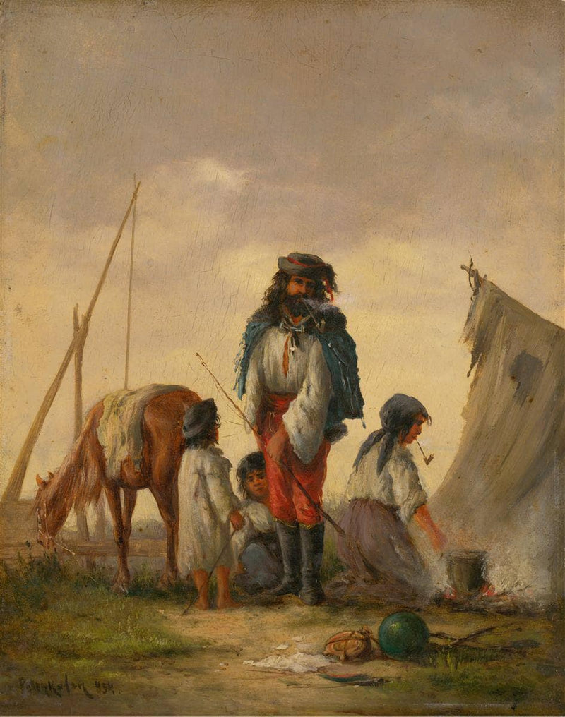Gypsy family by August von Pettenkofen — Oil Painting Reproduction