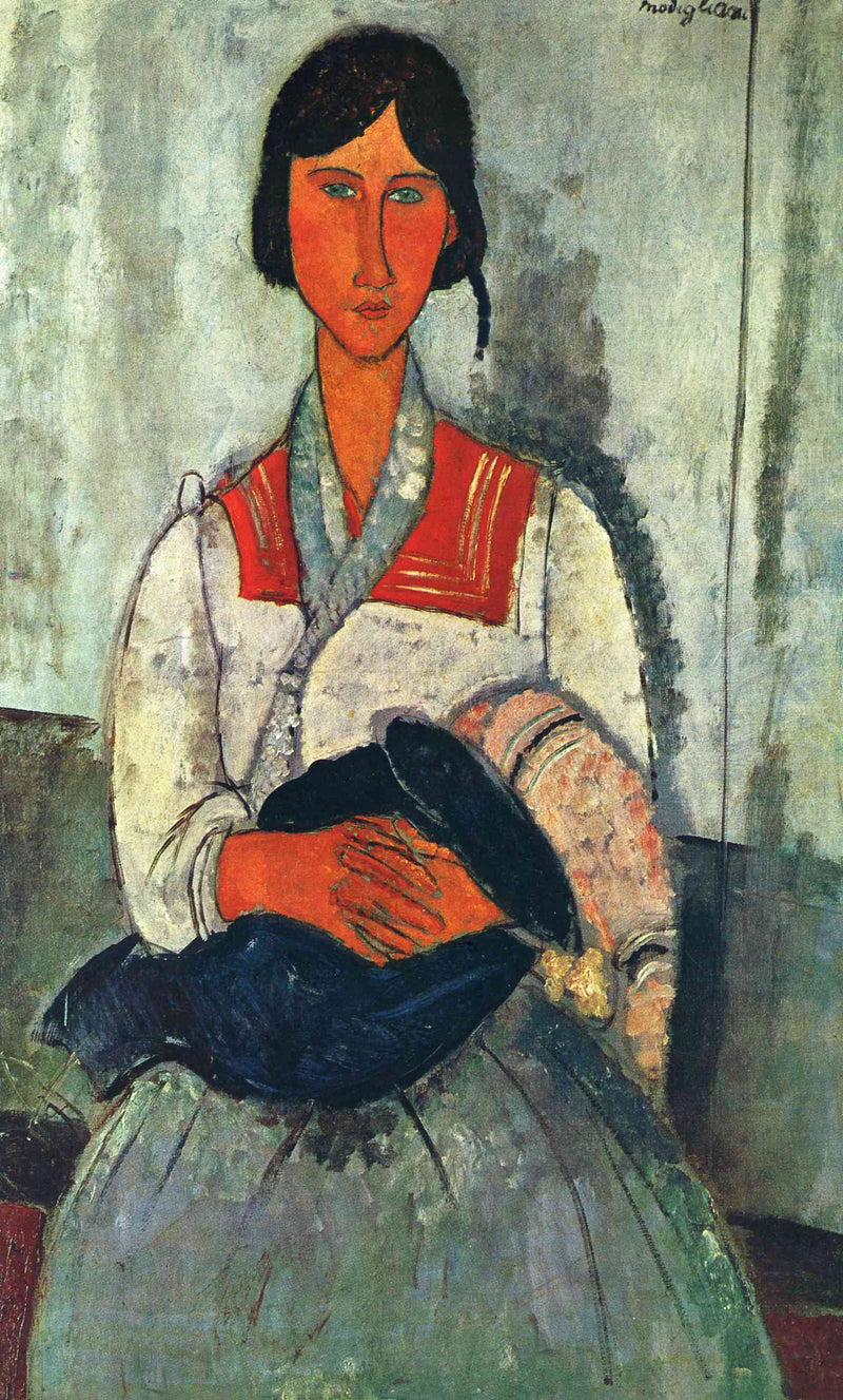 Gypsy Woman with a Baby by Amedeo Modigliani — Oil Painting Reproduction