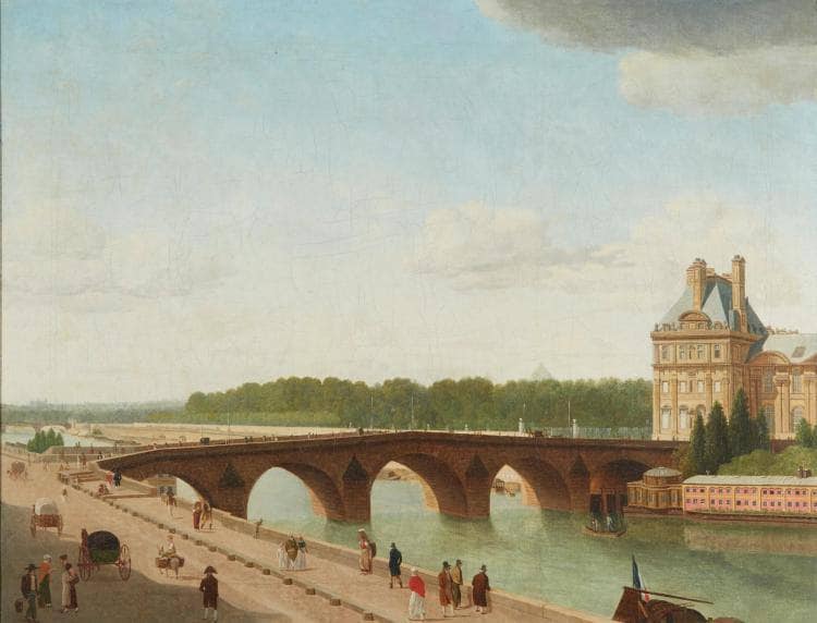 The Pont du Louvre by Wilhelm Bendz — Oil Painting Reproduction