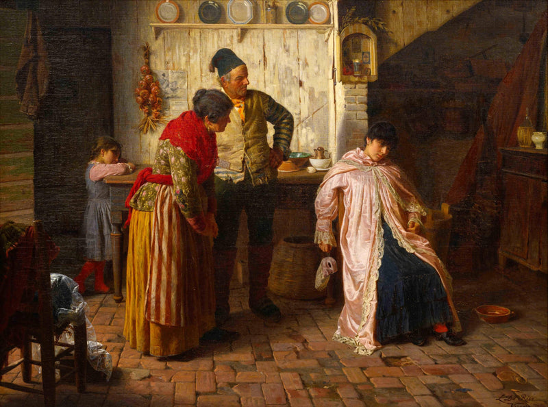 Return from the masquerade by Luigi Da Rios — Oil Painting Reproduction
