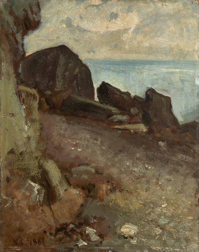 Rocks in Sestri Levante by Vincenzo Cabianca — Oil Painting Reproduction
