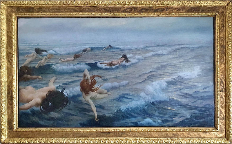 Ondines, the sea by Ettore Tito — Oil Painting Reproduction