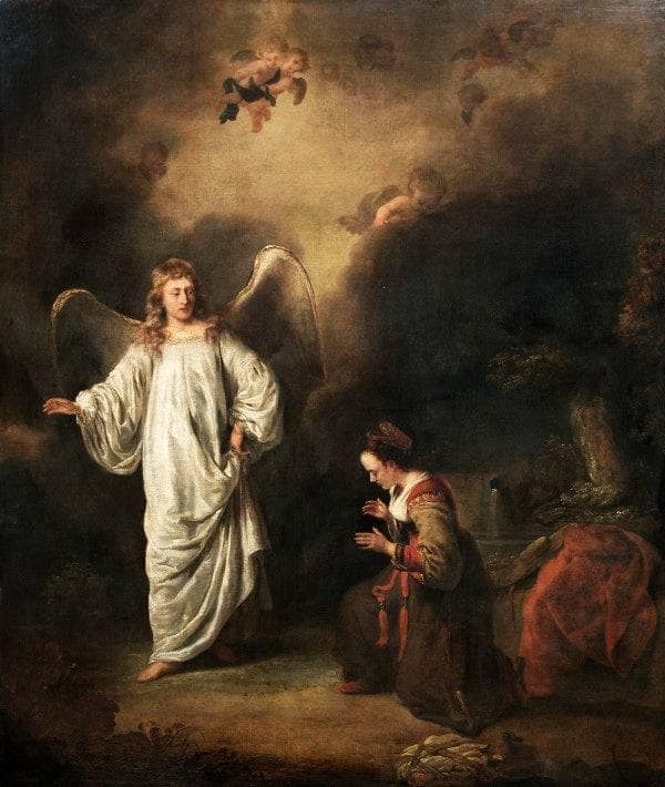 Hagar Meeting the Angel in the Desert by Ferdinand Bol — Oil Painting Reproduction