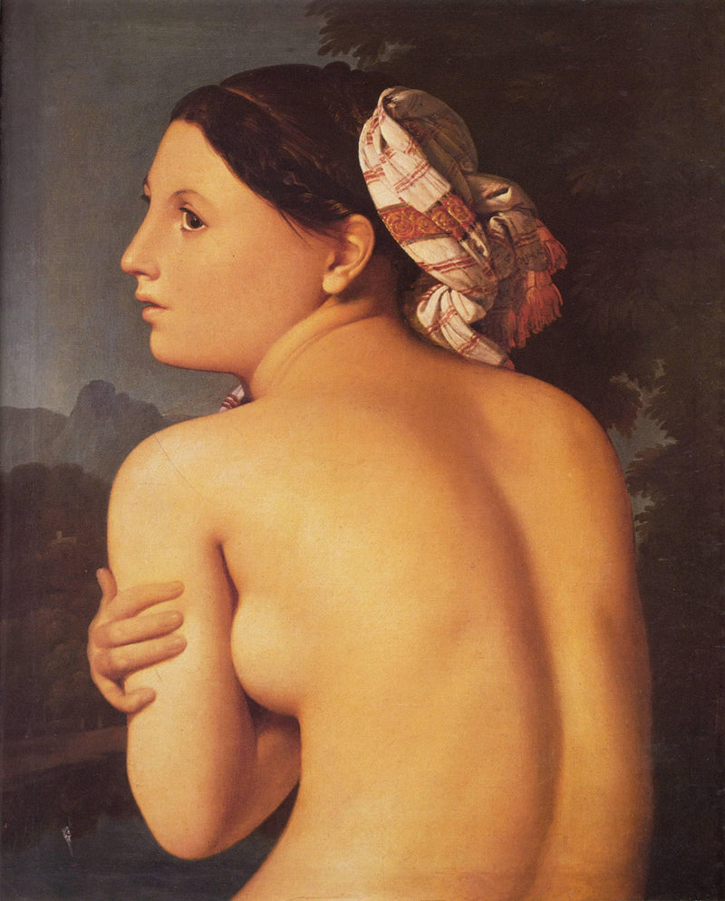 Half-figure of a Bather by Jean Auguste Dominique Ingres — Oil Painting Reproduction