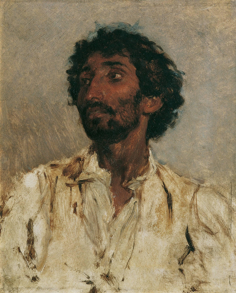 Half-length portrait of a gypsy by August von Pettenkofen — Oil Painting Reproduction