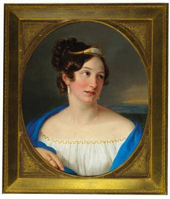 Half-length Portrait of a Lady in Greek Costume (Presumably the artist's wife) in kitchen