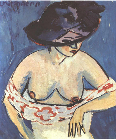 Half-Naked Woman with a Hat in master bedroom
