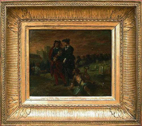 Hamlet and Horatio in the cemetery by Eugene Delacroix — Oil Painting Reproduction