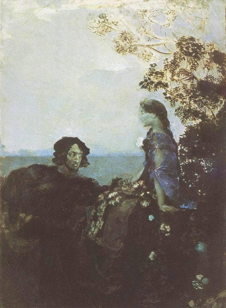 Hamlet and Ophelia by Mikhail Vrubel — Oil Painting Reproduction