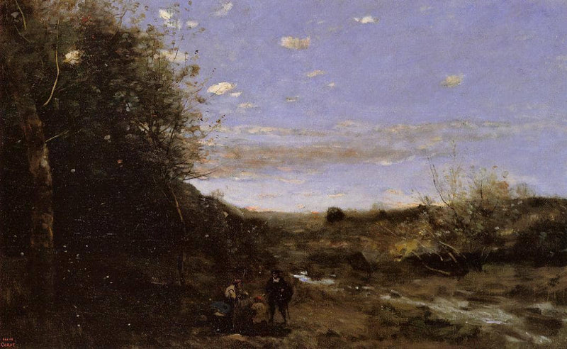 Hamlet and the Gravedigger by Camille Corot — Oil Painting Reproduction