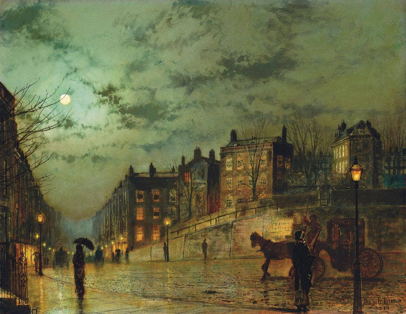 Hampstead Hill, Looking Down Heath Street by John Atkinson Grimshaw — Oil Painting Reproduction