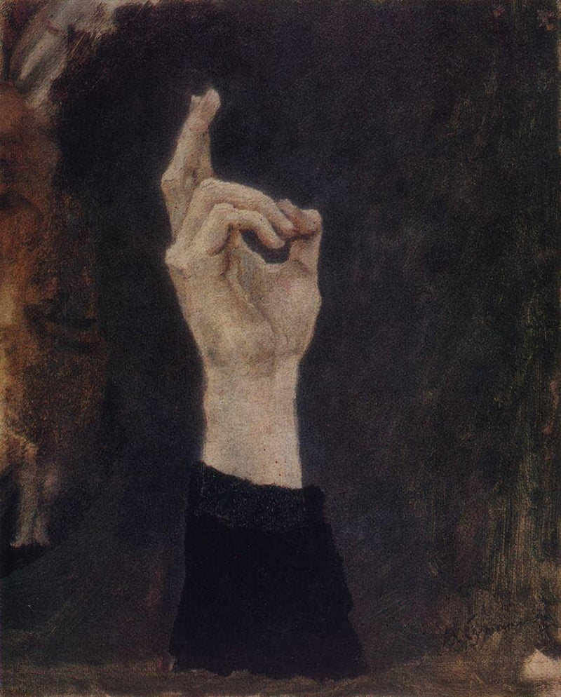 Hand of boyarynya Morozova by Vasily Surikov — Oil Painting Reproduction