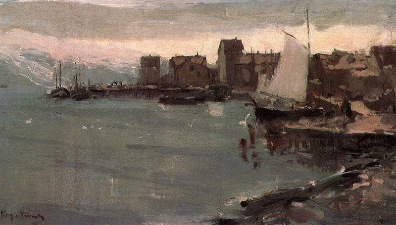 Harbor in Norway by Konstantin Korovin — Oil Painting Reproduction