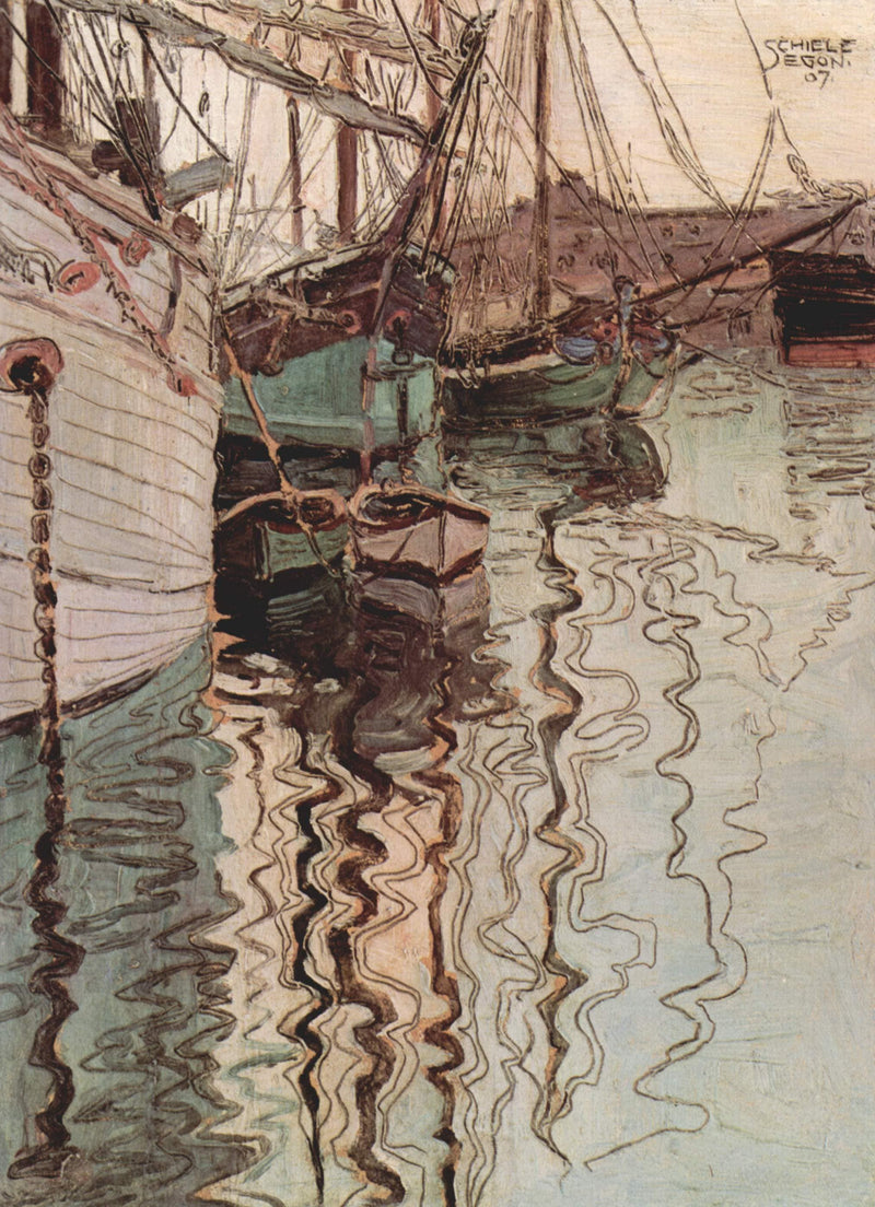 Harbor of Trieste by Egon Schiele — Oil Painting Reproduction