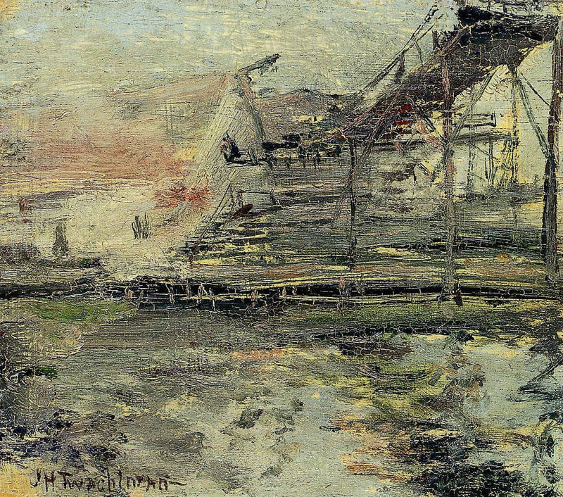 Harbor Scene by John Henry Twachtman — Oil Painting Reproduction