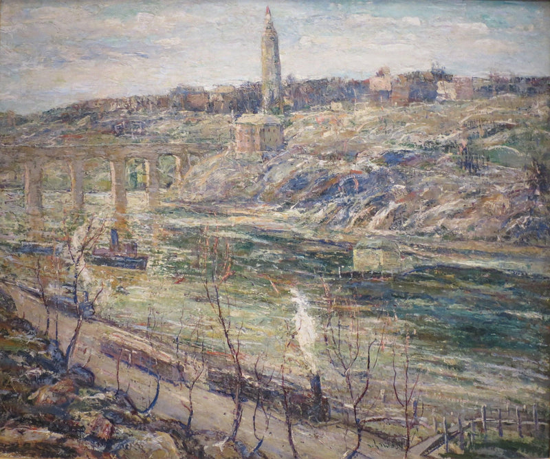 Harlem River at High Bridge by Ernest Lawson — Oil Painting Reproduction