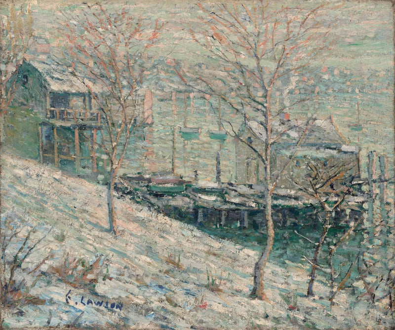 Harlem River Winter Scene by Ernest Lawson — Oil Painting Reproduction