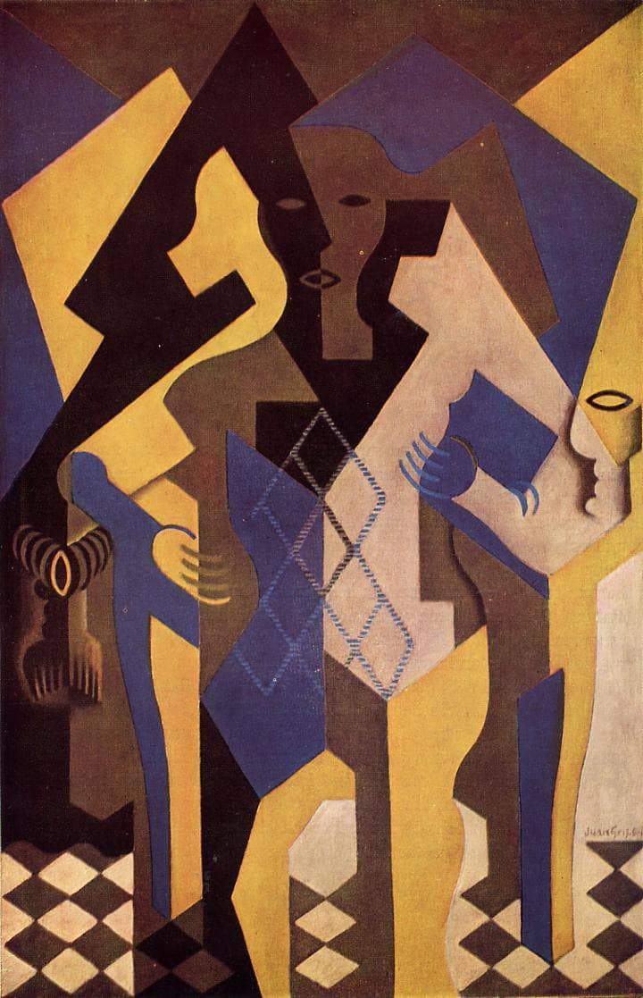 Harlequin at a Table by Juan Gris — Oil Painting Reproduction
