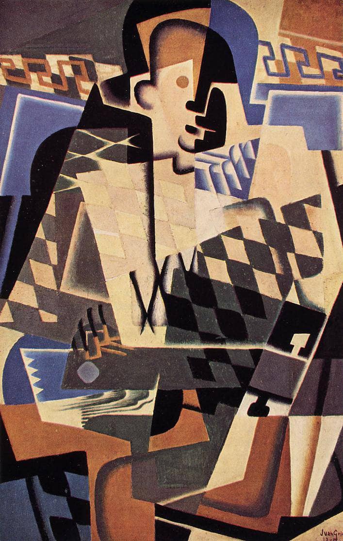 Harlequin with a Guitar by Juan Gris — Oil Painting Reproduction