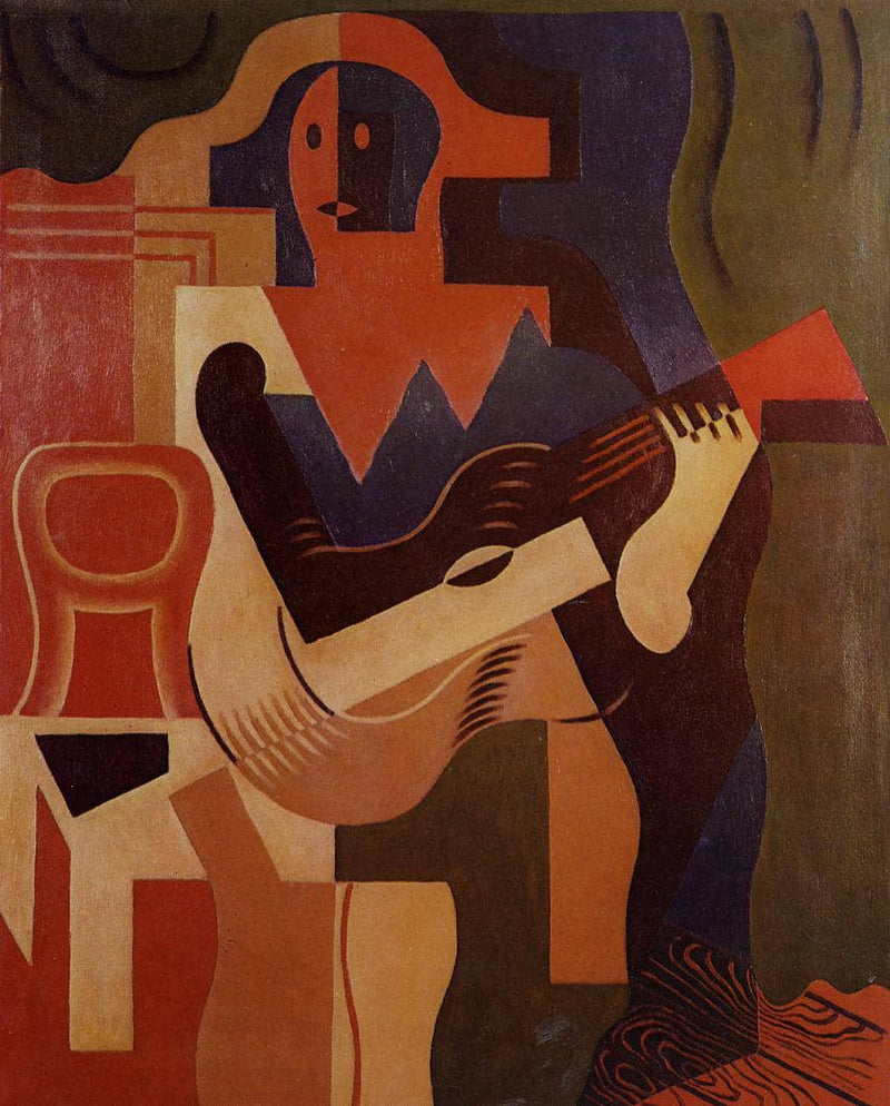 Harlequin with Guitar by Juan Gris — Oil Painting Reproduction